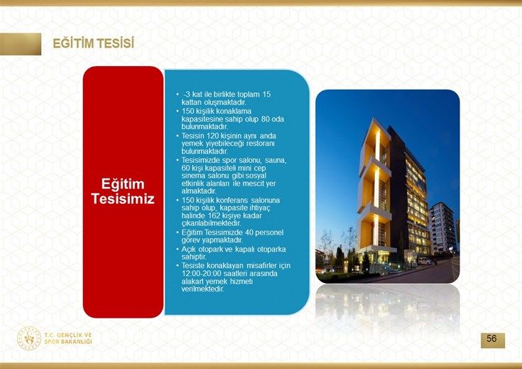 Gençlik ve Spor Bakanlığı Eğitim Tesisi dış cephe veya tesis görseli